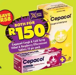 Shoprite Cepacol Cough & Cold Syrup & Raspberry Effervescent Tablets offer