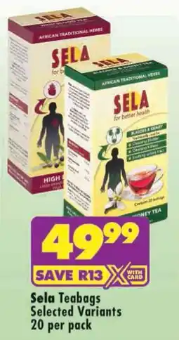 Shoprite Sela Teabags offer