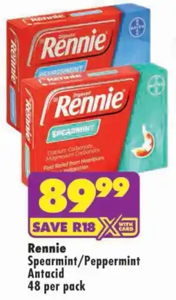 Shoprite Rennie Spearmint/ Peppermint Antacid offer