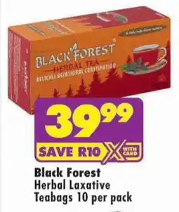 Shoprite Black Forest Herbal Laxative Teabags offer