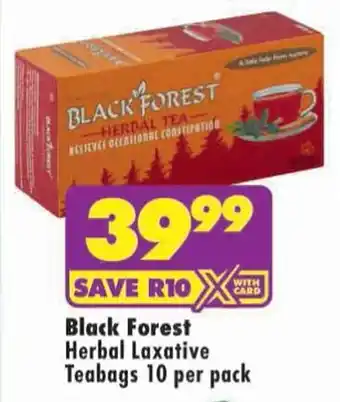 Shoprite Black Forest Herbal Laxative Teabags offer