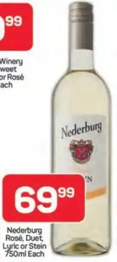 Pick n Pay Hypermarket Nederburg Rosé, Duet Lyric or Stein offer