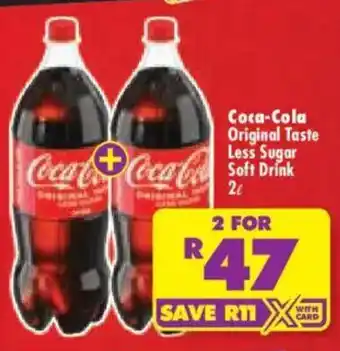 Shoprite Coca-Cola Original Taste Less Sugar Soft Drink offer
