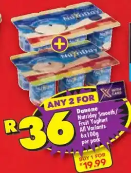 Shoprite Danone Nutriday Smooth/ Fruit Yoghurt All Variants offer