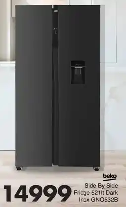 Save Hyper Beko Side By Side Fridge Dark Inox offer