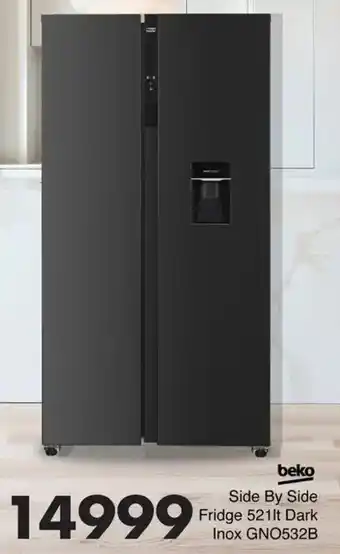 Save Hyper Beko Side By Side Fridge Dark Inox offer