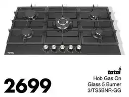Save Hyper Totai Hob Gas On Glass 5 Burner offer