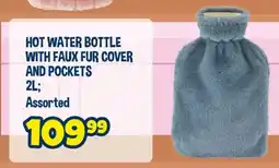 The Crazy Store Hot water bottle with faux fur cover and pockets assorted offer