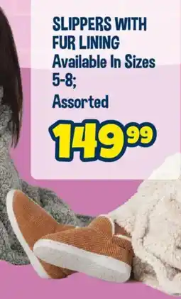 The Crazy Store Slippers with fur lining offer