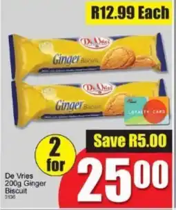 A5 Cash & Carry De Vries Ginger Biscuit offer
