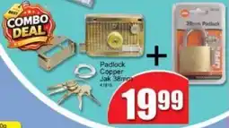 A5 Cash & Carry Padlock Copper Jak offer