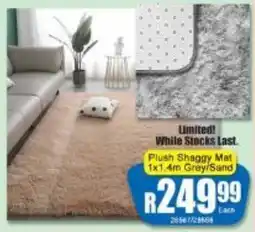 A5 Cash & Carry Plush Shaggy Mat Grey/ Sand offer