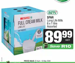 Spar Savemor SPAR Long Life Milk Assorted offer