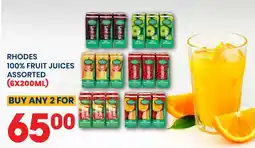 Econo Foods Rhodes 100% fruit juices assorted offer