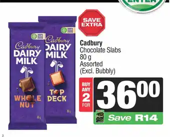 Spar Savemor Cadbury Chocolate Slabs Assorted offer