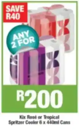 Agrimark Kix Rosé or Tropical Spritzer Cooler Cans offer