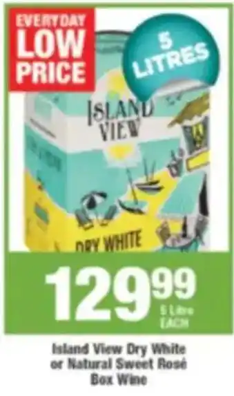 Agrimark Island View Dry White or Natural Sweet Rosé Box Wine offer