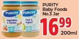Elite Cash & Carry Purity Baby Foods No.3 Jar offer