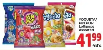 Elite Cash & Carry Yogueta/ Pin Pop Lollipops Assorted offer