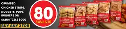Econo Foods Crumbed chicken strips, nuggets, pops, burgers or schnitzels offer