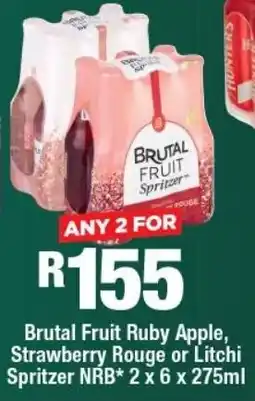 OK Liquor Brutal Fruit Ruby Apple, Strawberry Rouge or Litchi Spritzer NRB offer