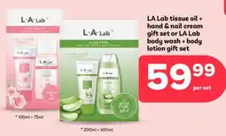 PEP LA Lab tissue oil + hand & nail cream gift set or LA Lab body wash + body lotion gift set offer