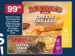 Pick n Pay Mama’s Frozen Pies Assorted 6s or Cheese Griller Sausage Rolls 4s Each offer