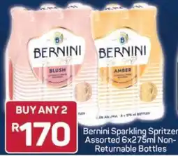 Pick n Pay Bernini Sparkling Spritzer Assorted 6x275ml Non-Returnable Bottles offer