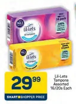 Pick n Pay Lil-Lets Tampons Assorted 16/20s Each offer