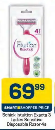 Pick n Pay Schick Intuition Exacta 3 Ladies Sensitive Disposable Razor 4s offer