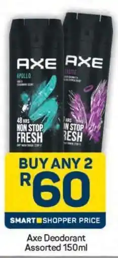 Pick n Pay Axe Deodorant Assorted 150ml offer