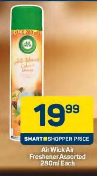 Pick n Pay Air Wick Air Freshener Assorted 280ml Each offer