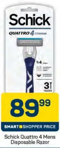 Pick n Pay Schick Quattro 4 Mens Disposable Razor offer