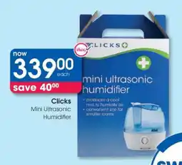 Clicks Clicks Mini Ultrasonic Humidifier offer