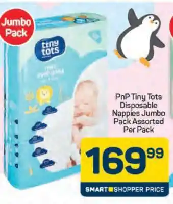 Pick n Pay PnP Tiny Tots Disposable Nappies Jumbo Pack Assorted Per Pack offer