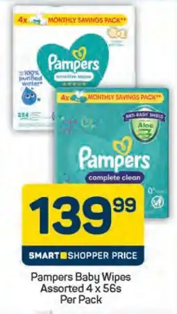 Pick n Pay Pampers Baby Wipes Assorted 4 x 56s Per Pack offer
