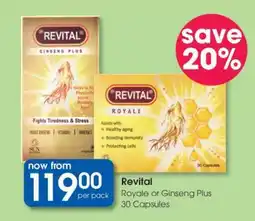 Clicks Revital Royale or Ginseng Plus 30 Capsules offer