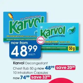 Clicks Karvol Decongestant Chest Rub 50 g offer