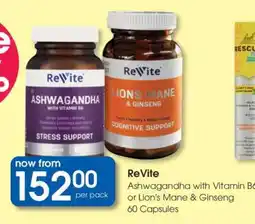Clicks ReVite Ashwagandha with Vitamin B6 or Lion's Mane & Ginseng offer
