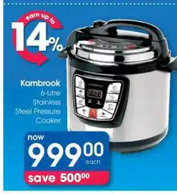 Clicks Kambrook 6-Litre Stainless Steel Pressure Cooker offer