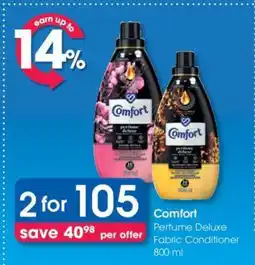 Clicks Comfort Perfume Deluxe Fabric Conditioner 800 ml offer