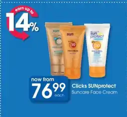 Clicks Clicks SUNprotect Suncare Face Cream offer