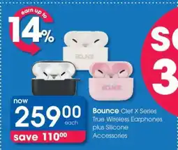 Clicks Bounce Clef X Series True Wireless Earphones plus Silicone Accessories offer