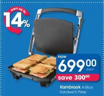 Clicks Kambrook 4-Slice Sandwich Press offer
