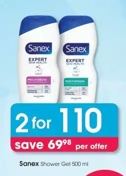 Clicks Sanex Shower Gel 500 ml offer