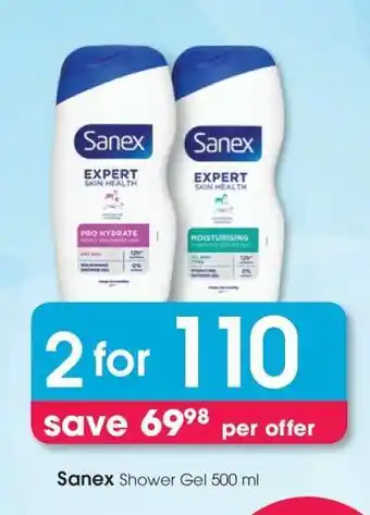 Clicks Sanex Shower Gel 500 ml offer