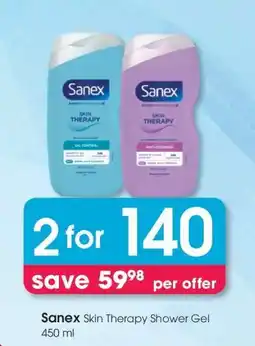 Clicks Sanex Skin Therapy Shower Gel 450 ml offer