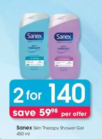 Clicks Sanex Skin Therapy Shower Gel 450 ml offer