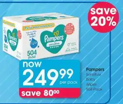 Clicks Pampers Sensitive Baby Wipes 504-Pack offer