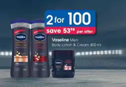 Clicks Vaseline Men Body Lotion & Cream 400 ml offer